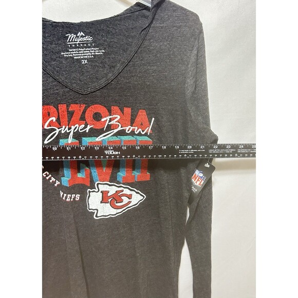 NWT Super Bowl LVII‎ Women 2XL AZ  vs Kansas City Chiefs Gray Hooded Pullover - Picture 3 of 9